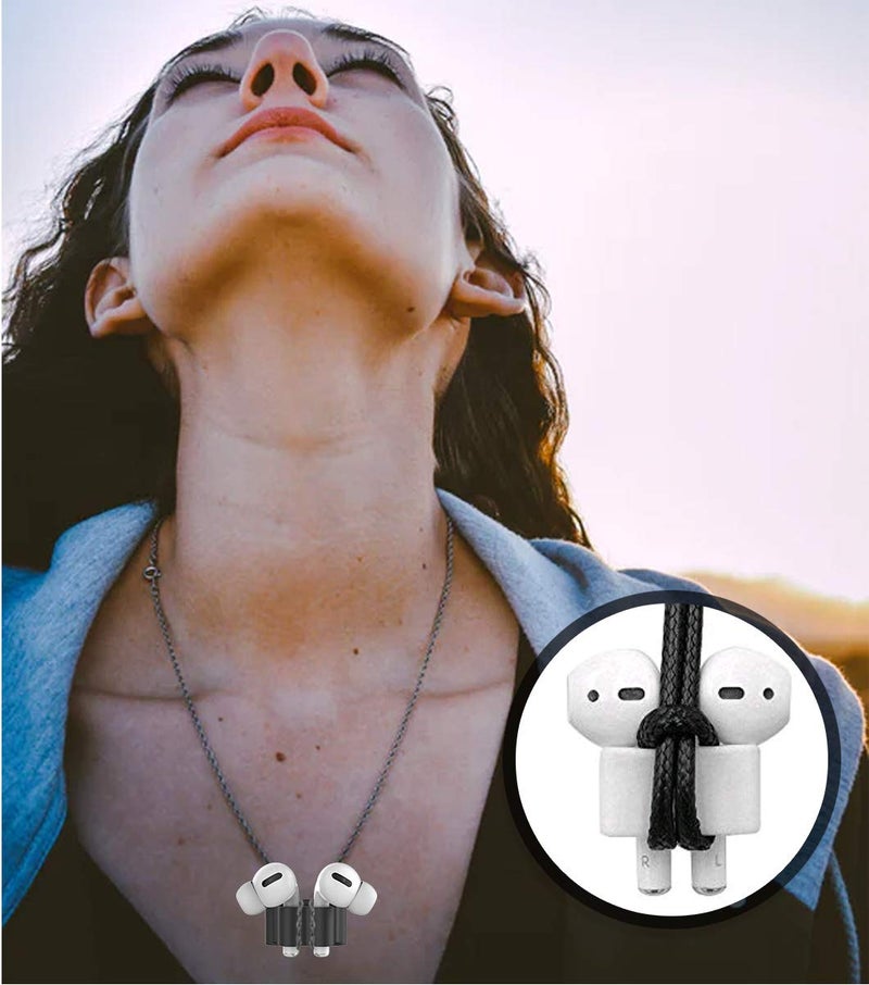 iKammo Anti-Lost Silicone Watch Strap Holder for AirPod Pro 2/AirPod 3 2 1, Airpod Watch Band Holder, Airpod Accessories Holder for Sports Exercise Working(Black+White) - Image 5